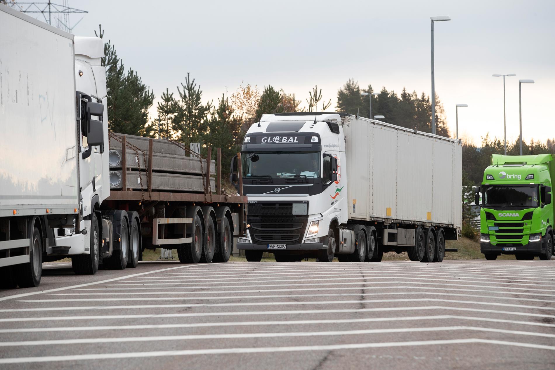 Lastbilar på resa i Norge. Arkivfoto.