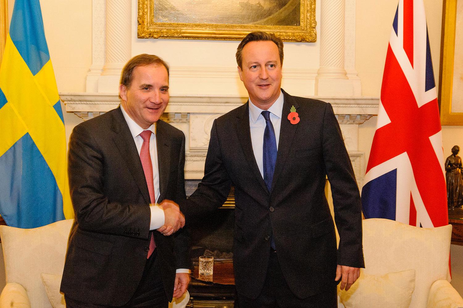 Stefan Löfven besökte i november Downing street och träffade då David Cameron, Storbritanniens premiärminister.