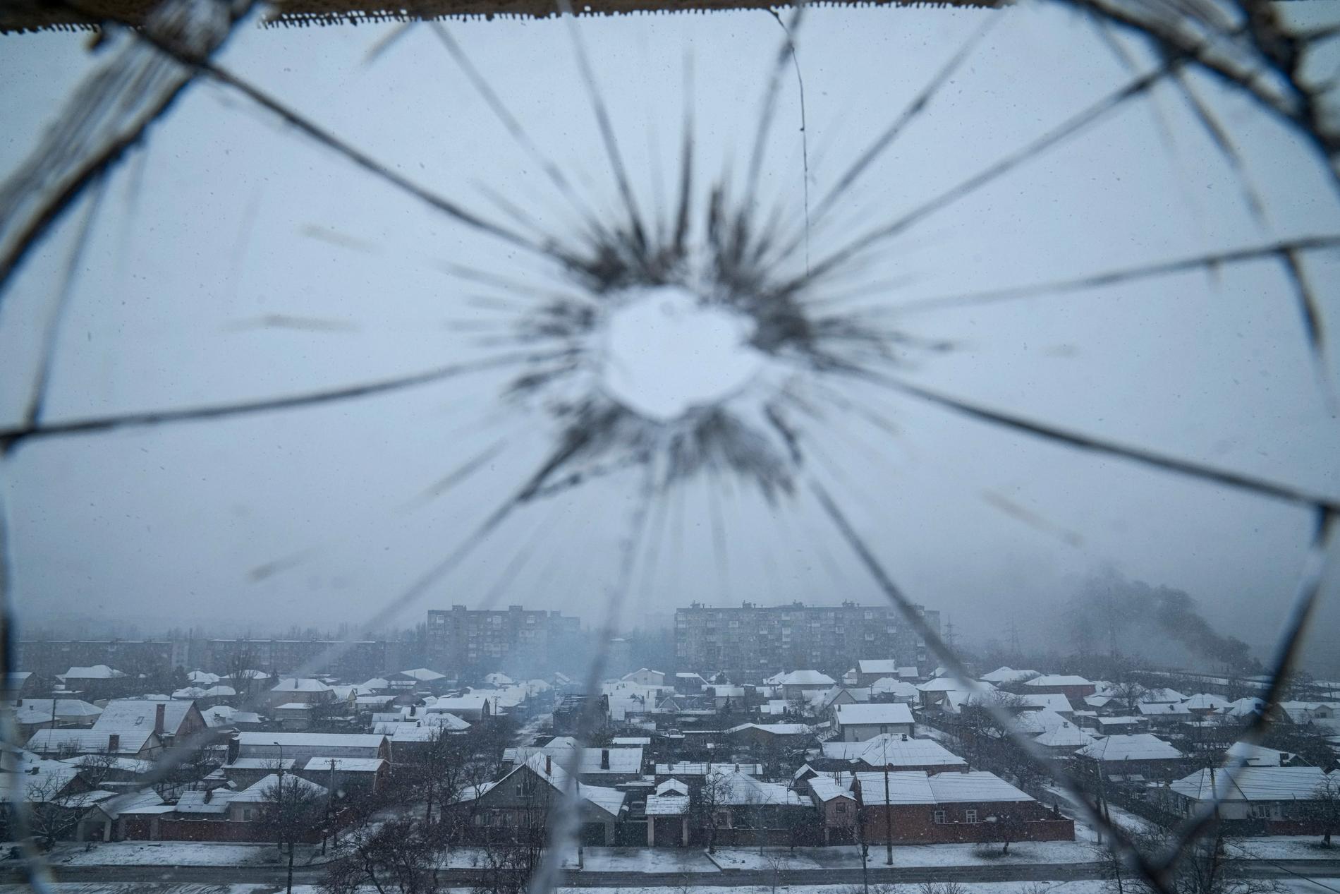 Sjukhusfönster skadat av attacker i Mariupol, Ukraina 3 mars.