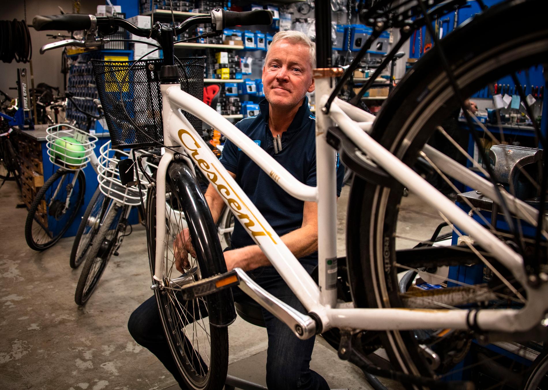 Mats Alfredsson, butiksägare ”Cykel och Fritidscenter”.