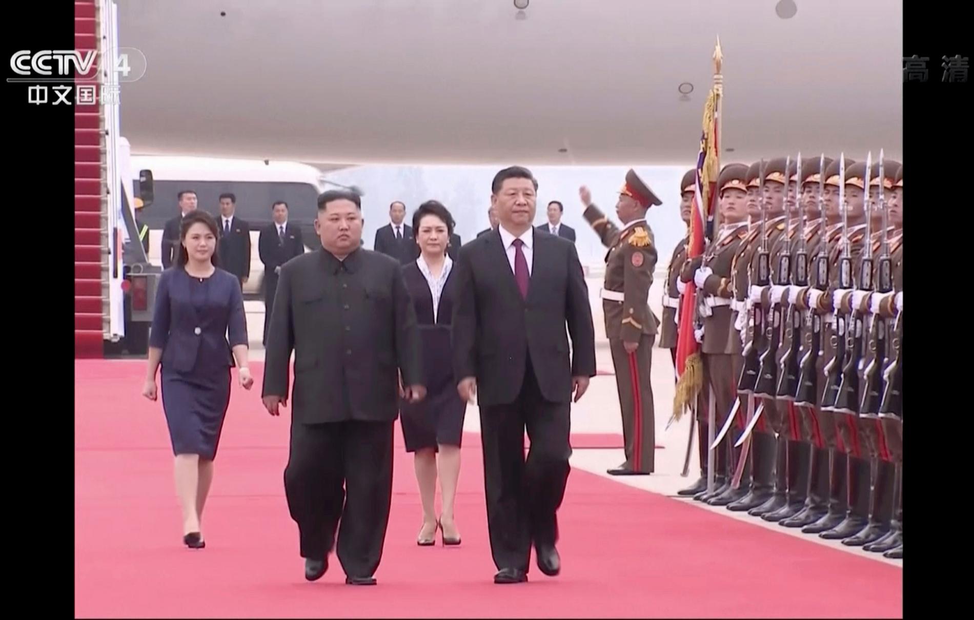 Kim Jong-un och Xi Jinping.