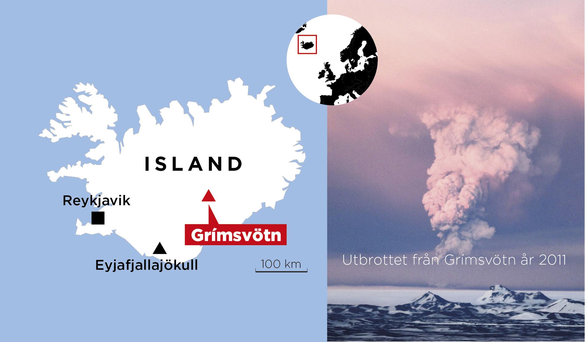  Vulkanen Grímsvötn på Island.
