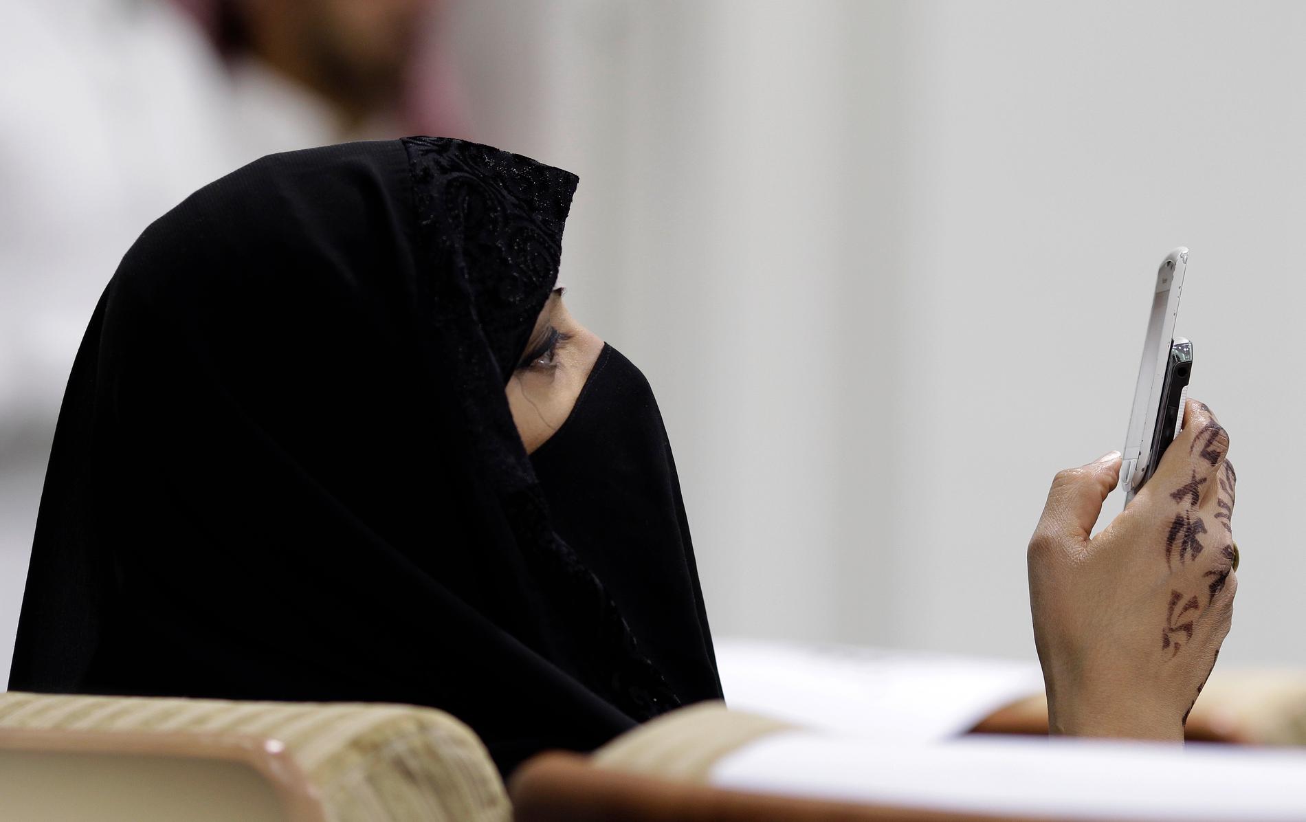 Kvinnor i Saudiarabien ska få sms när deras män skiljer sig från dem. Arkivbild.