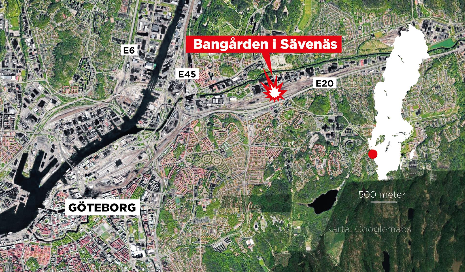 Olyckan hände på Sävenäs rangerbangård i östra Göteborg.