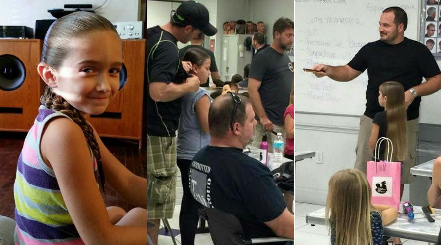 Singelpappan lärde sig göra avancerade frisyrer på dottern, nu lär han andra pappor samma sak.