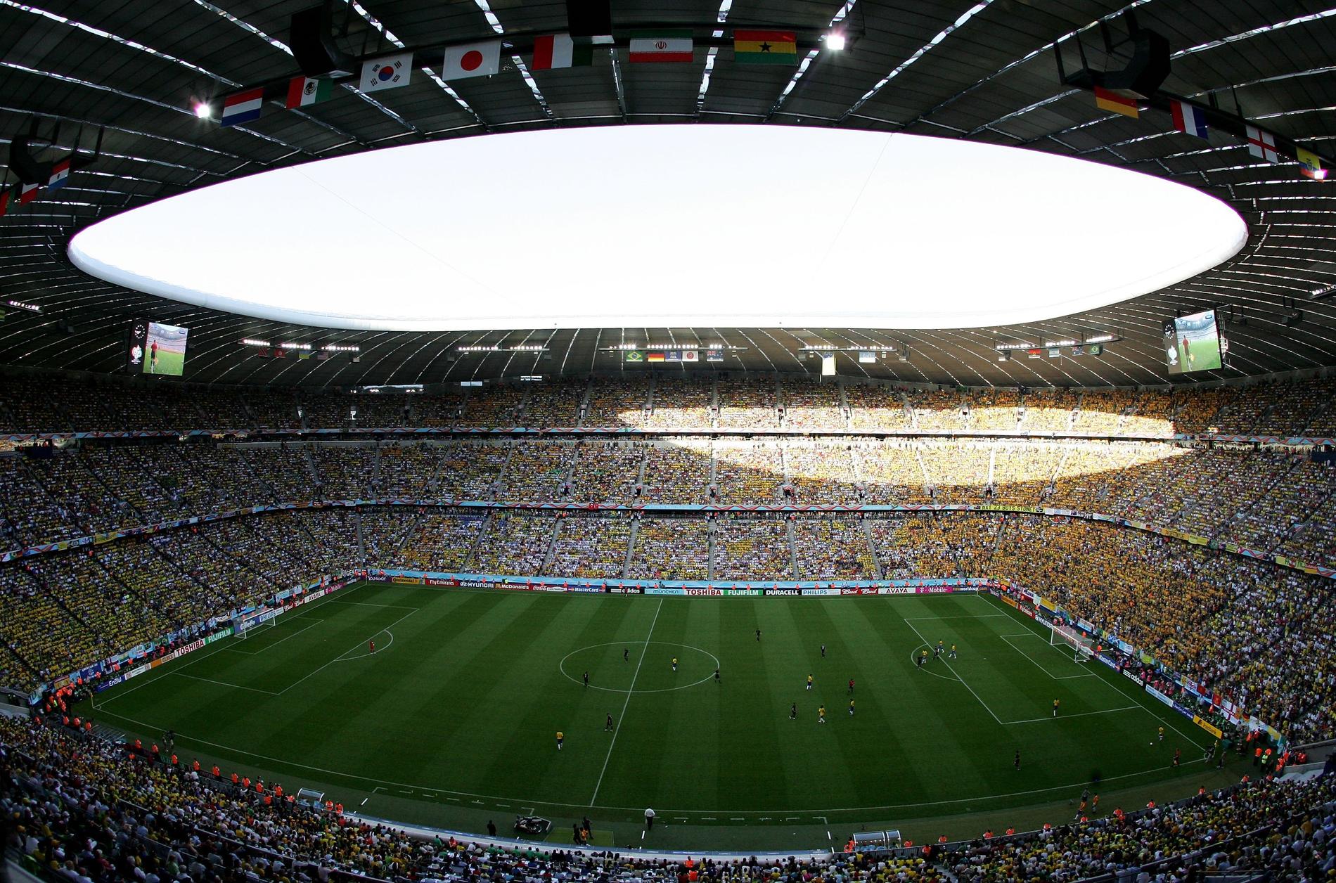Allianz Arena, München. Kapacitet: 70 000. Byggår: 2005.