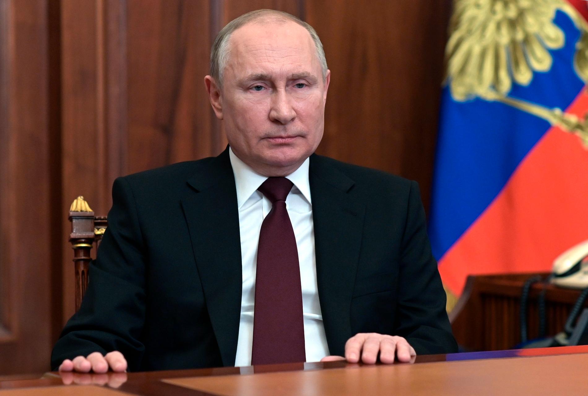 I ett tal till nationen natten till torsdag meddelade  Vladimir Putin att en militär operation är inledd i Ukraina. Arkivbild.
