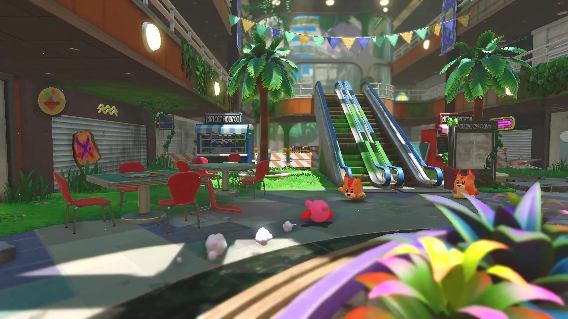 För att åter bringa balans till världen måste Kirby ta sig igenom olika miljöer som nöjesparker och shoppingcentrum.