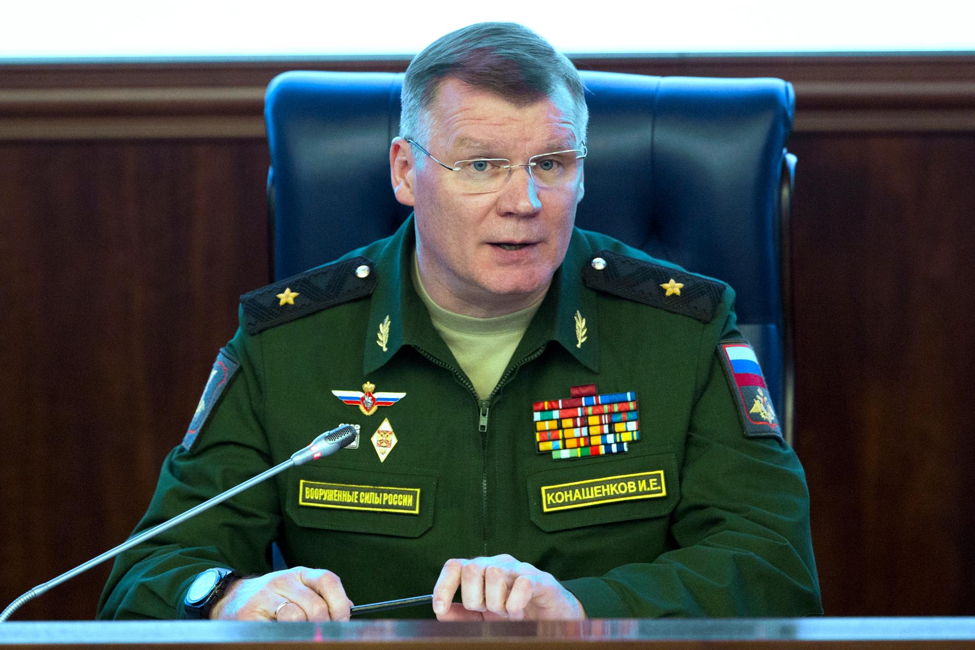 Försvarsdepartements talesperson Igor Konashenkov. 
