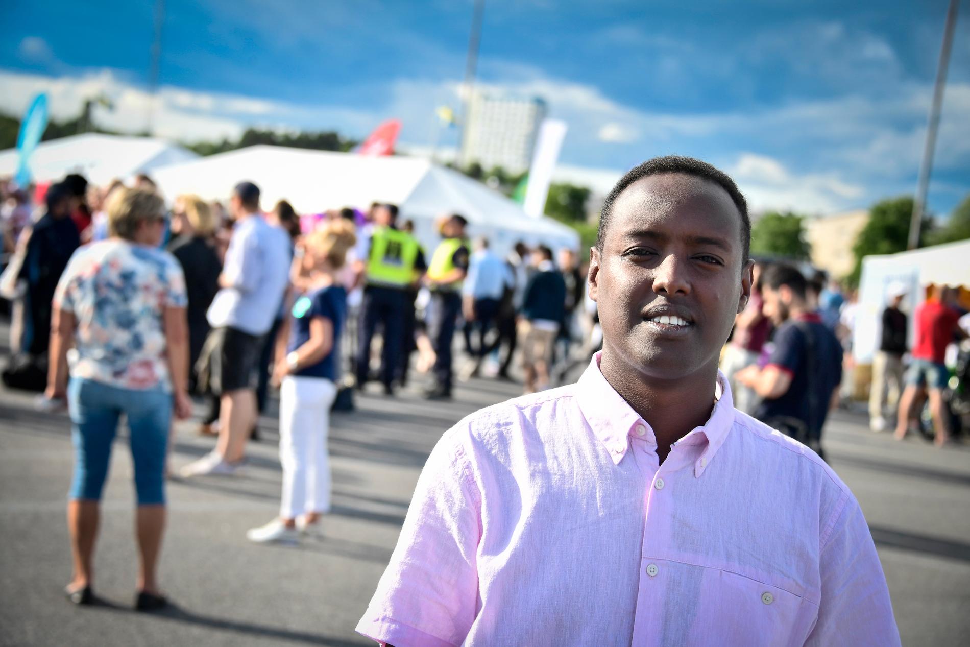 Ahmed Abdirahman under förra årets politikervecka i Järva.