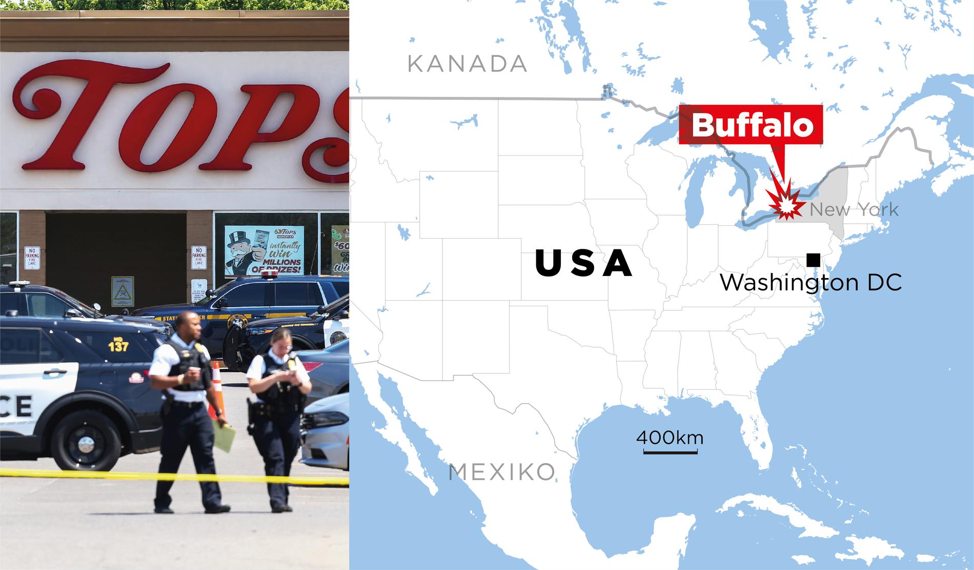 Tio personer sköts till döds på lördagseftermiddagen i Buffalo.