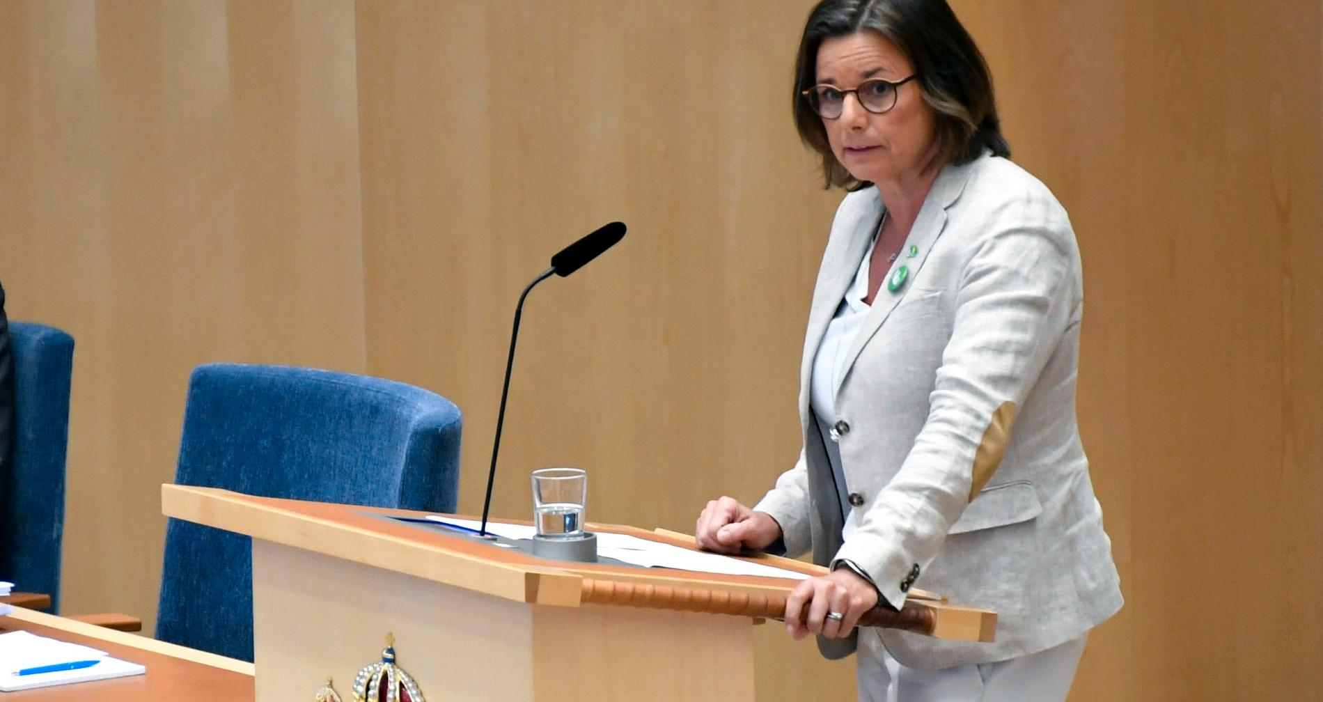 Isabella Lövin sa i dagens partiledardebatt att klimatpolitiken blir den stora skiljelinjen i valet.