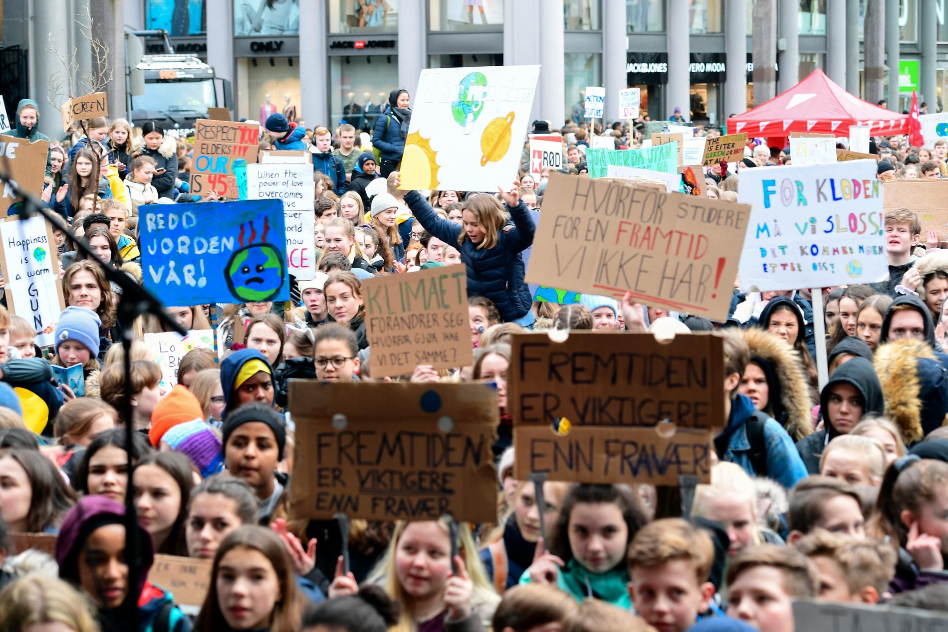 Klimatdemonstration i norska Bergen. Arkivbild.