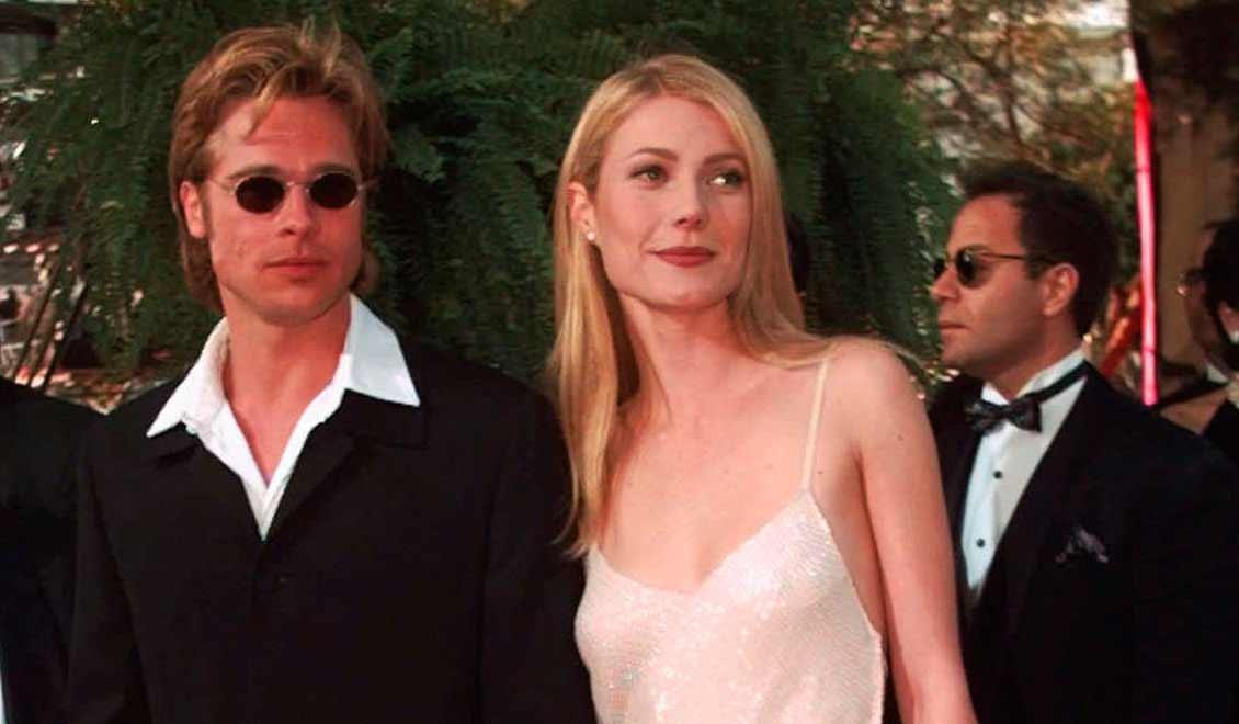 I mitten av 90-talet utgjorde Gwyneth Paltrow och Brad Pitt Hollywoods hetaste unga par. Här på Oscarsgalan 1996.