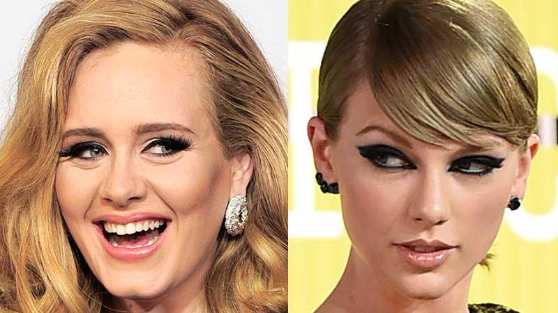 Adele (till vänster) och Taylor Swift.