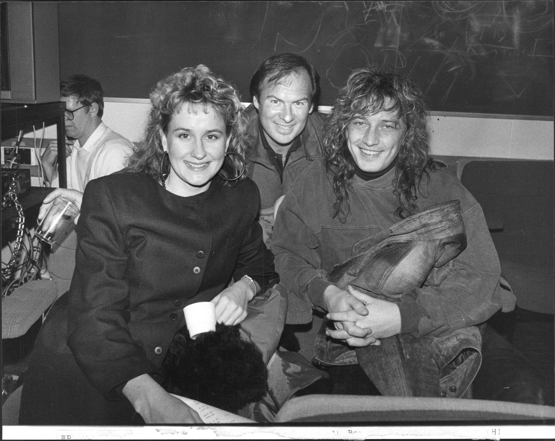 Elisabeth Berg, Lasse Holm och Haakon Pedersen 1989.