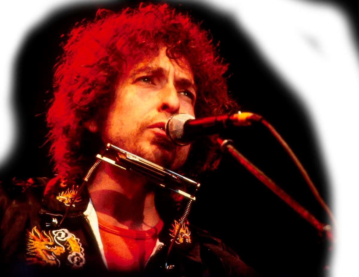 Bob Dylan på scen på 1970-talet. Foto