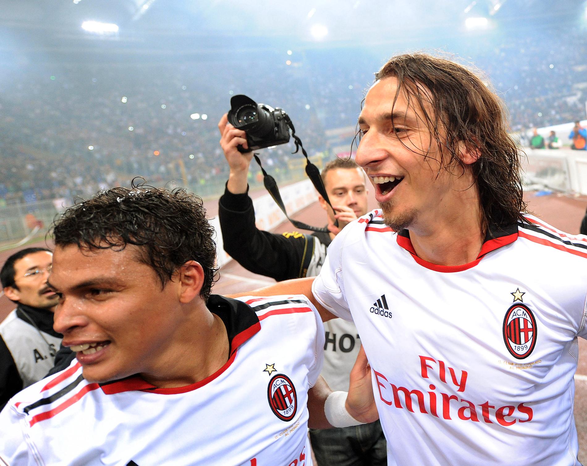 Thiago Silva och Zlatan i Milan. 