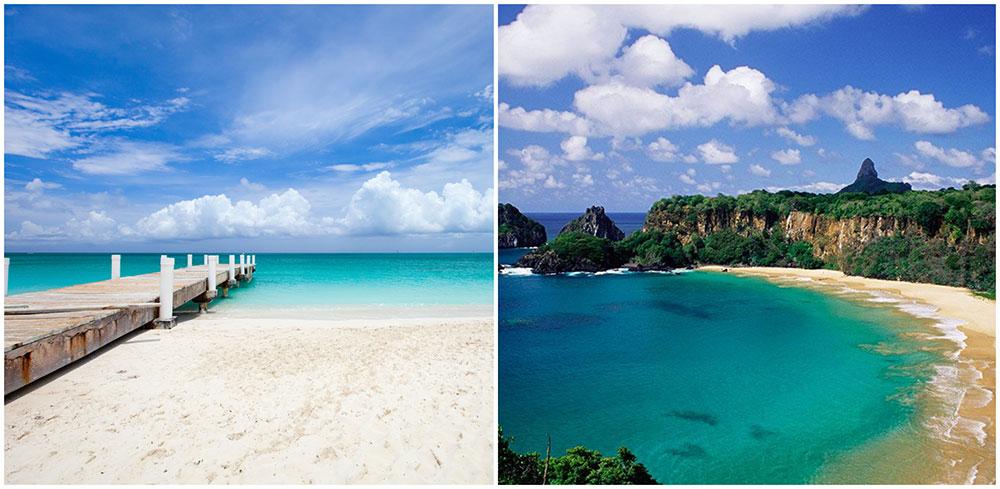 Grace Bay på Turks and Caicos och Baia do Sancho i Brasilien tillhör de bästa stränderna i världen. 