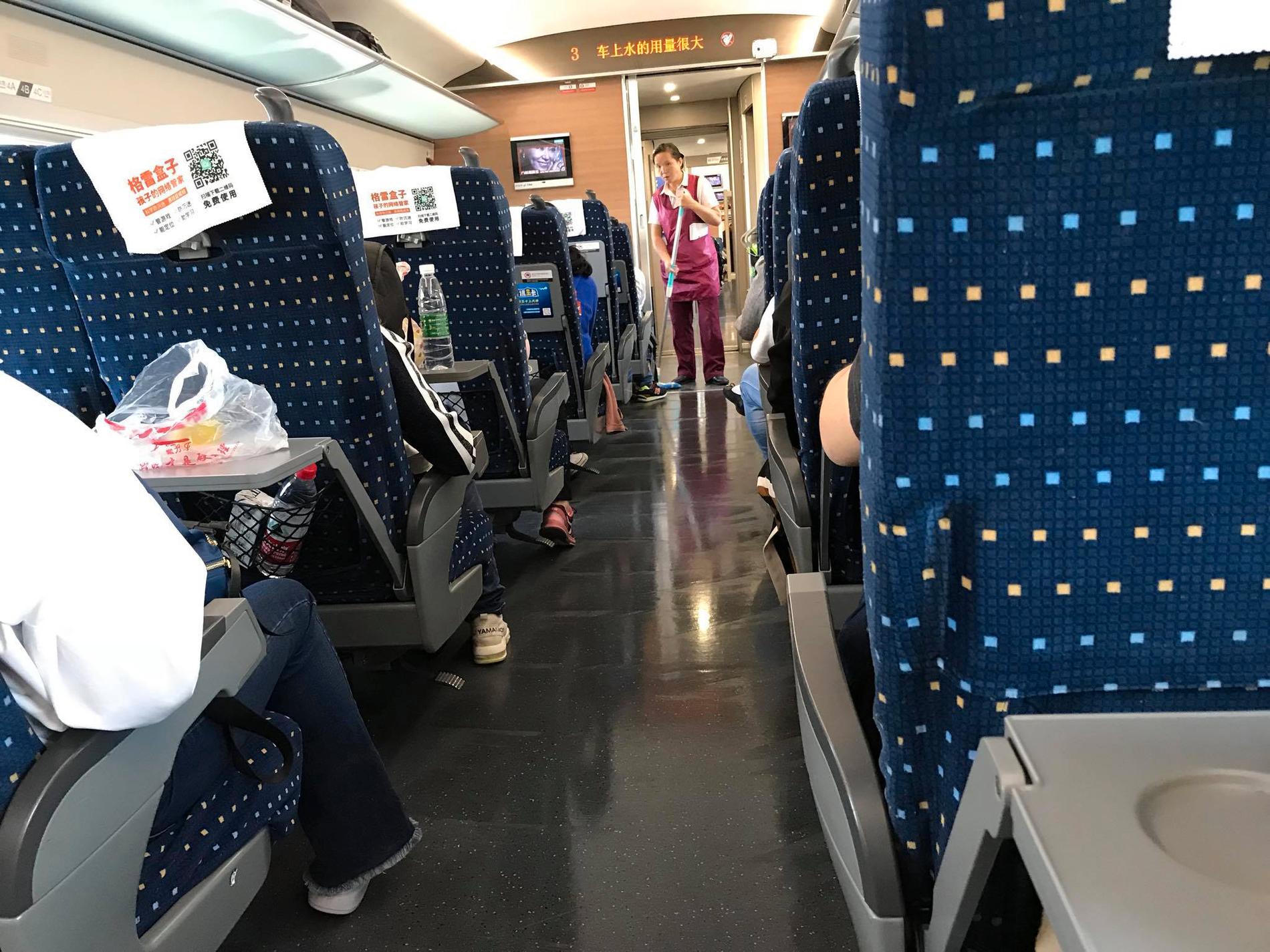 På tåget från Xian till Wuhan i Kina. 