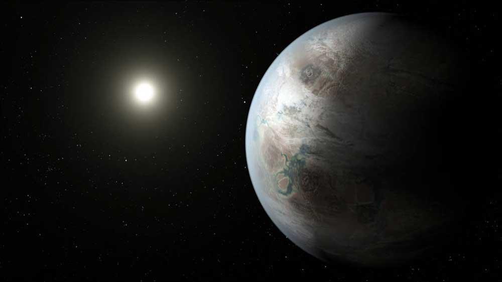 En illustration av det nya planetfyndet Kepler-452b.