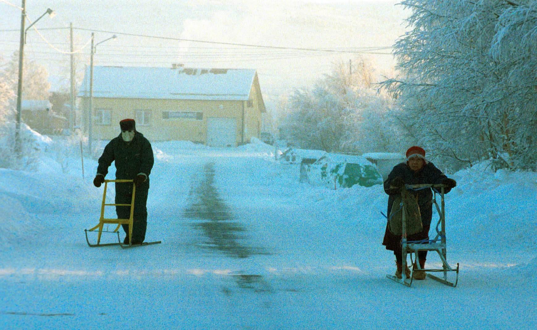 Kallt i Karesuando. Bilden är från 1999, då 53 minusgrader uppmättes.