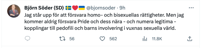 Det är inte bara Björn Söders tweet om Pride som ska vara anledningen till att han förlorar sin plats. 