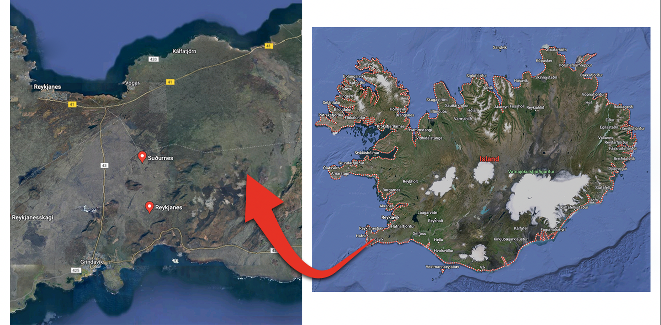 Det är ännu oklart exakt var utbrottet skett, men det ska vara någonstans mellan Stóra-Skógfell och Hagafell på sydvästra delen av ön.