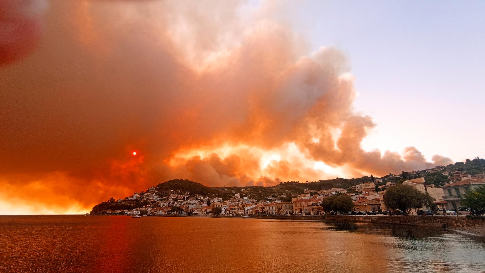Bränder nära Limini i Grekland.