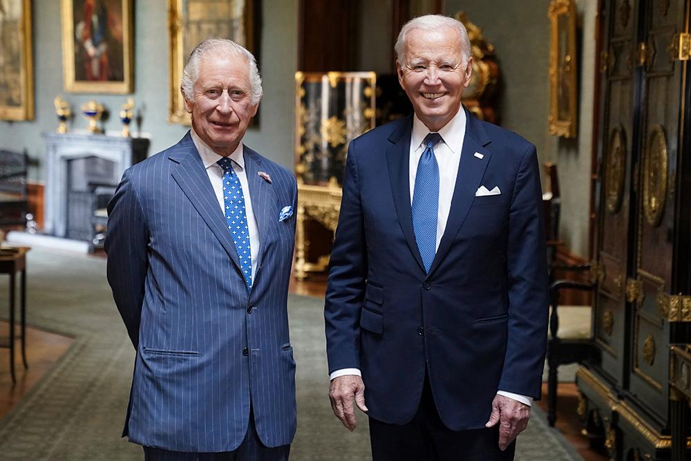 President Joe Biden besökte kung Charles på Windsor Castle. 
