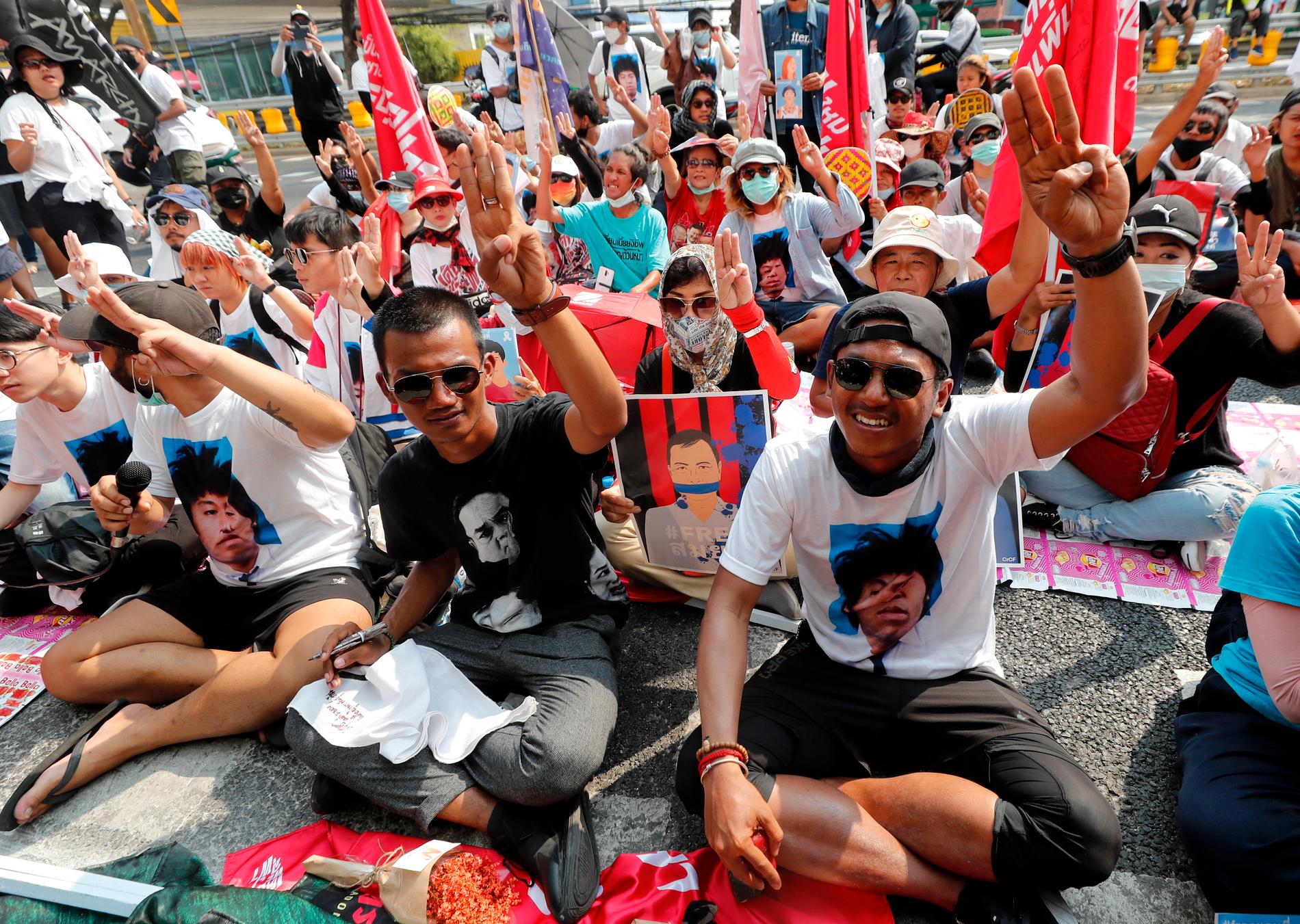 Demonstranter i Bangkok.
