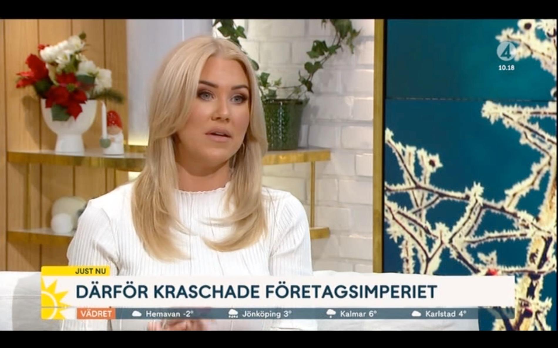 Isabella Löwengrip erkänner bluffsiffrorna i TV4:s ”Nyhetsmorgon”