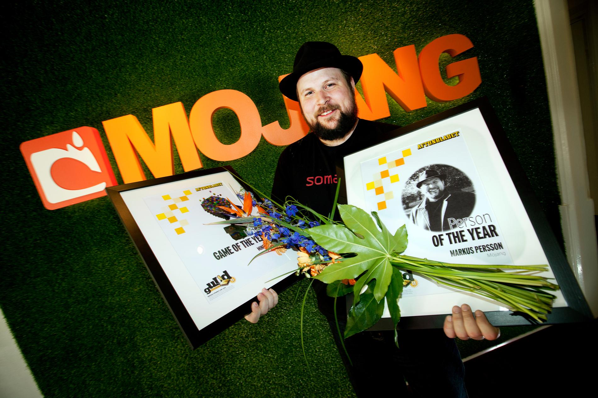 MARKUS MOJANG PRISADES Nöjesbladets läsare röstade 2010 fram Markus Persson till Årets person i spelvärlden 2010, och "Minecraft" till Årets indiespel.