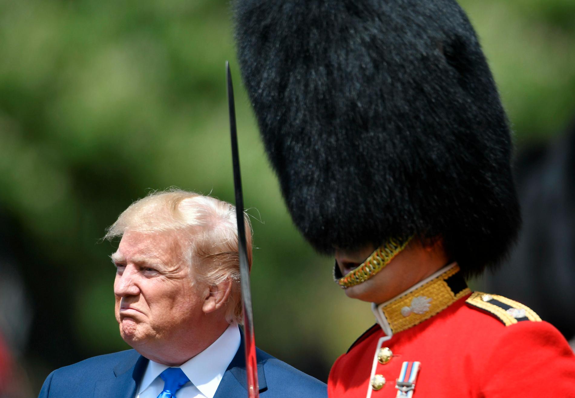 Donald Trump vid sitt statsbesök i Storbritannien i juni i år.
