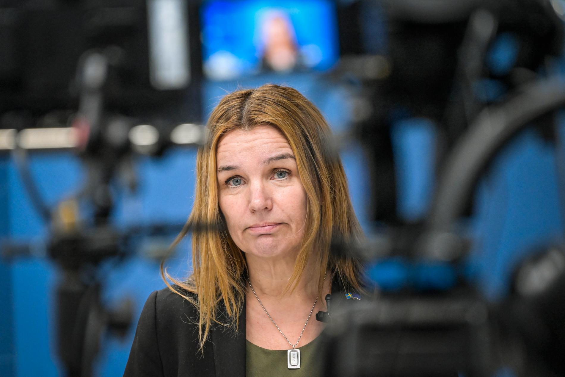 Landsbygdsminister Anna-Caren Sätherberg håller pressträff om livsmedelsförsörjningen med anledning av den allvarliga säkerhetspolitiska utvecklingen.