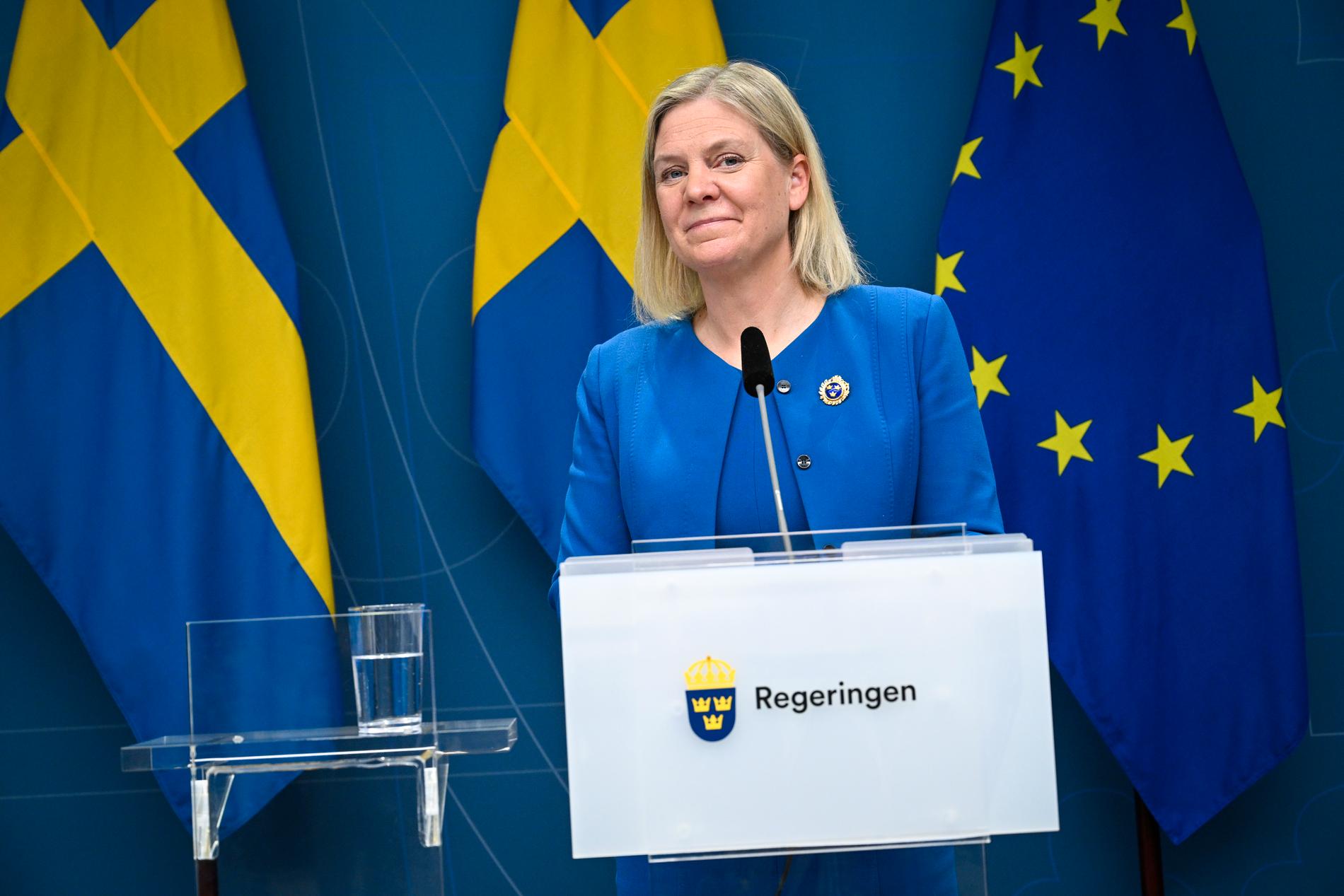 Statsminister Magdalena Andersson (S) höll en pressträff om Nato tidigare i veckan. Arkivbild.