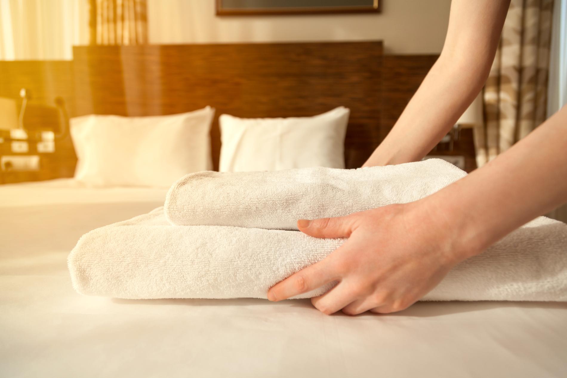 77 procent av hotellen blir av med handdukar. 