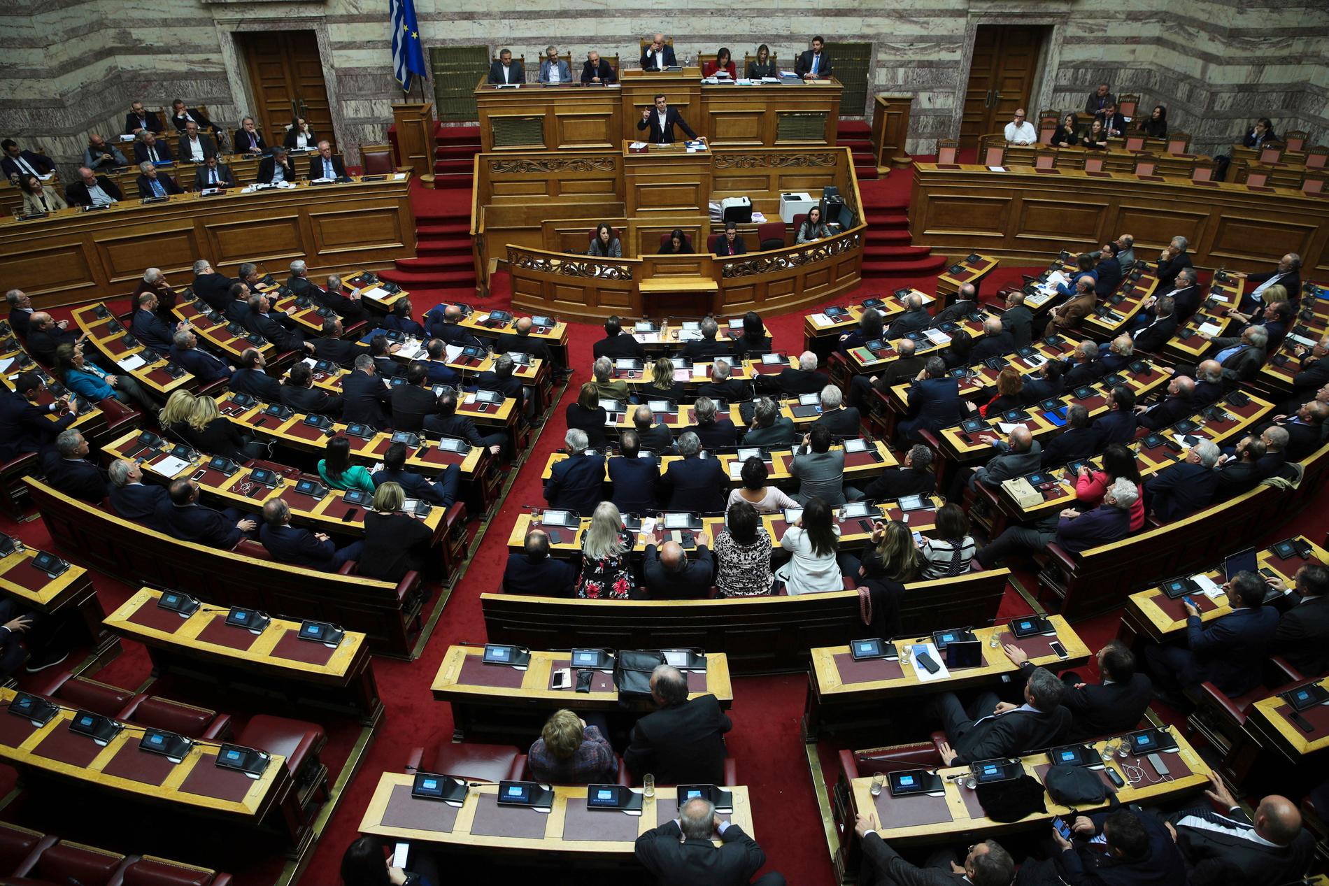 Det är oklart exakt när parlamentet i Aten röstar om Prespa-avtalet, där namnet Nordmakedonien slås fast. Arkivbild