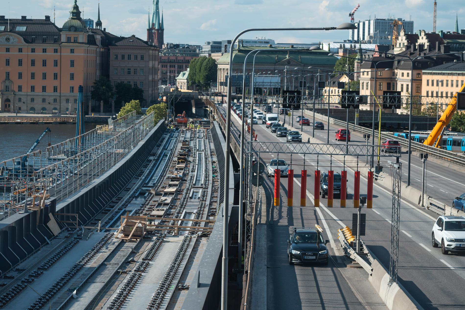 Den så kallade getingmidjan i Stockholm under förra sommarens arbete. I sommar stängs den av för sista gången. Arkivbild.
