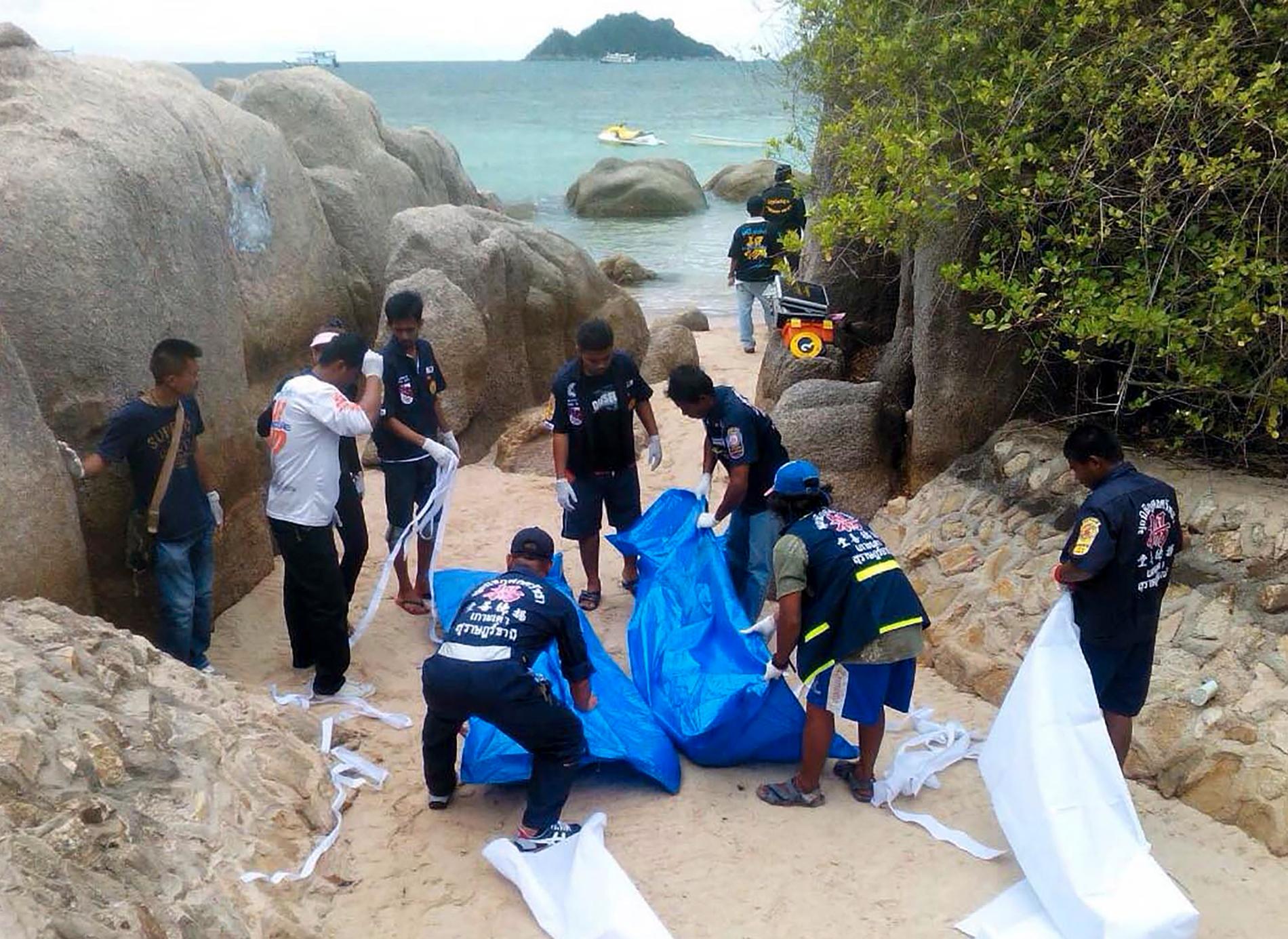 Hannah Witheridge, 23, och David Miller, 24, hittades halvnakna och döda på en strand på ön Koh Tao i Thailand.