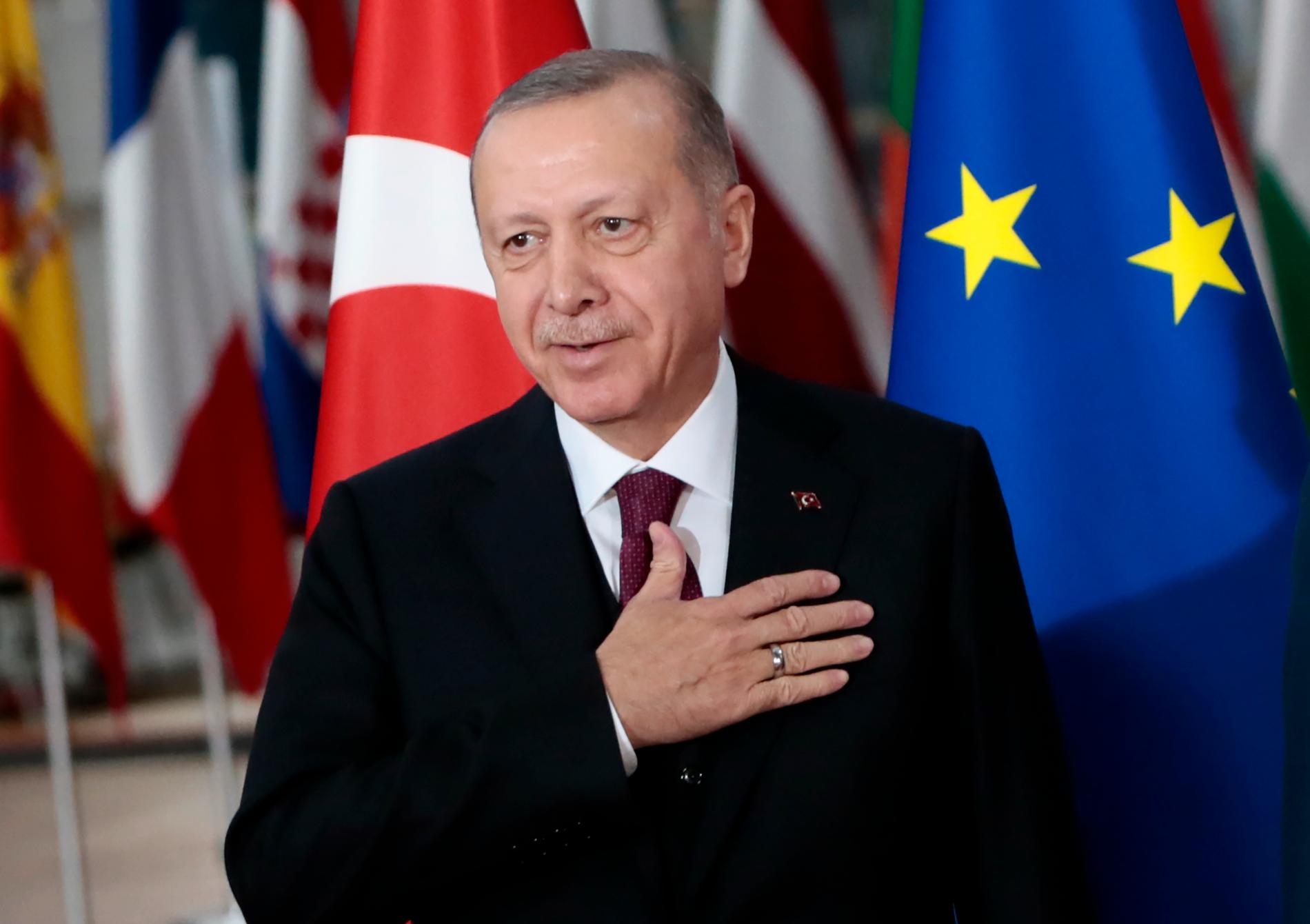 Recep Tayyip Erdogan. Bild tagen vid hans besök i Bryssel häromdagen.