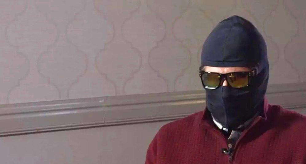 Grigorij Rodtjenkov vägrade visa sitt ansikte under en intervju med BBC.