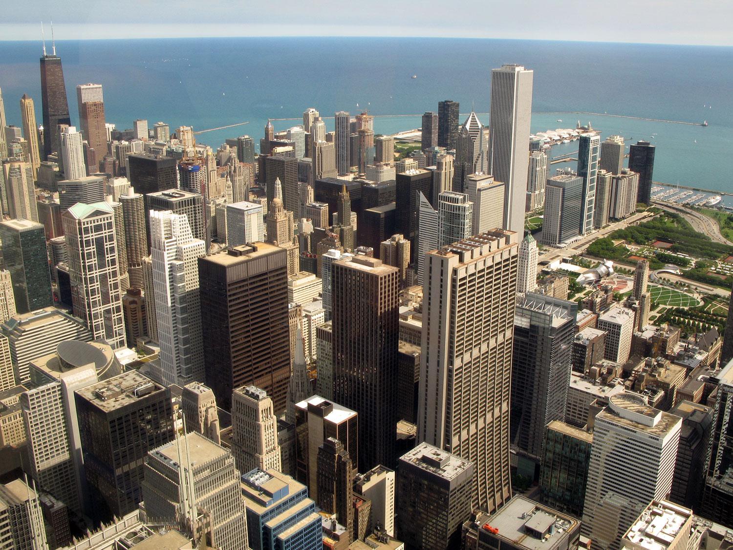 Utsikt över Chicago från Sears Tower.