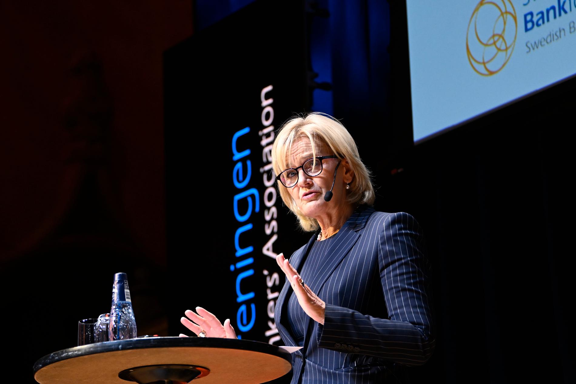 Handelsbankens chef Carina Åkerström hävdar att hennes kunder fortfarande har goda marginalen.