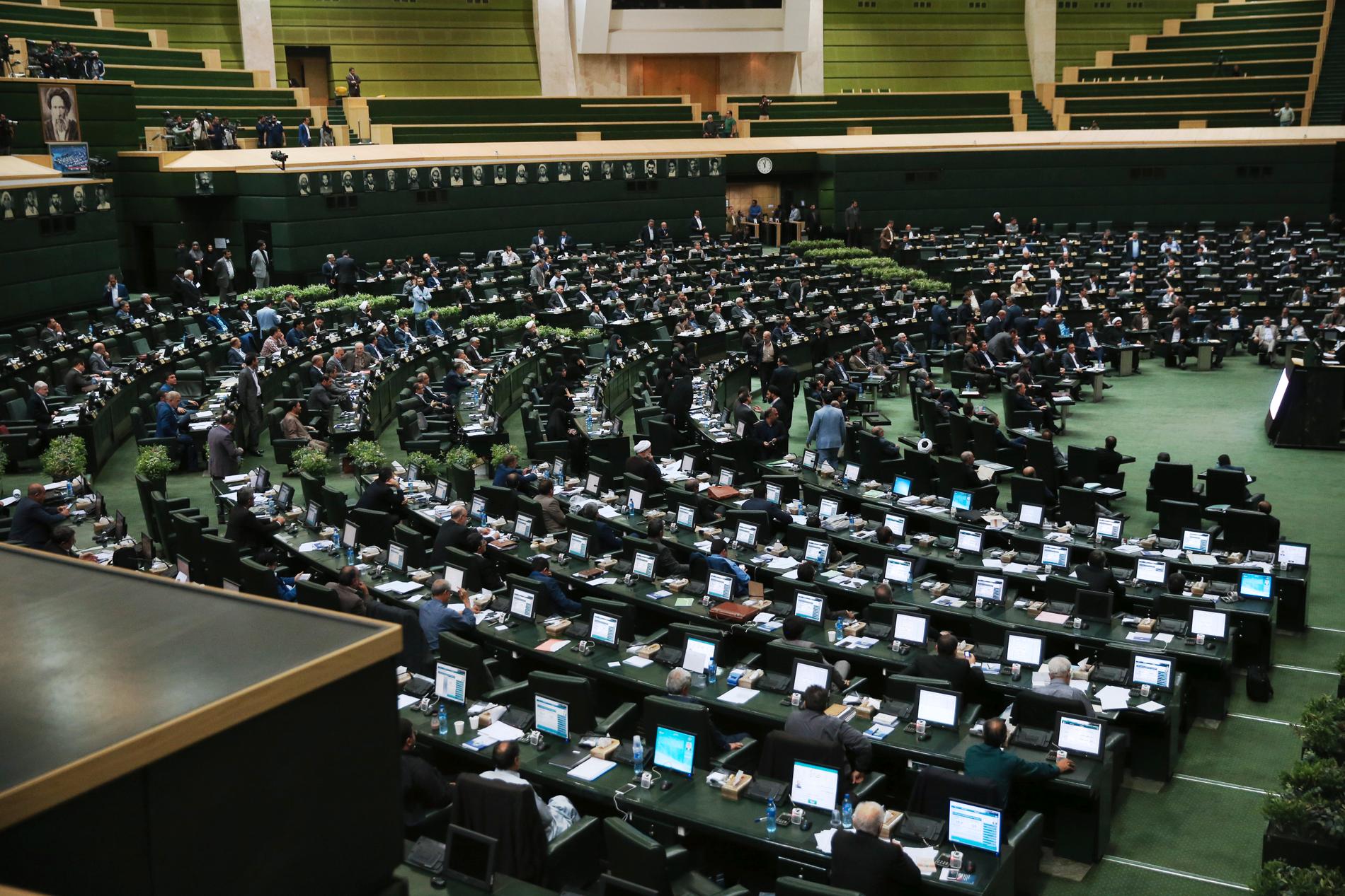 Plenisalen i Irans parlament. Arkivbild.
