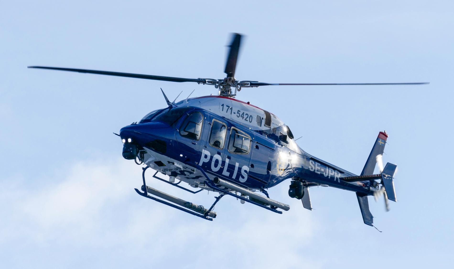 En polishelikopter i Lund utsattes för laserstrålning. Arkivbild.