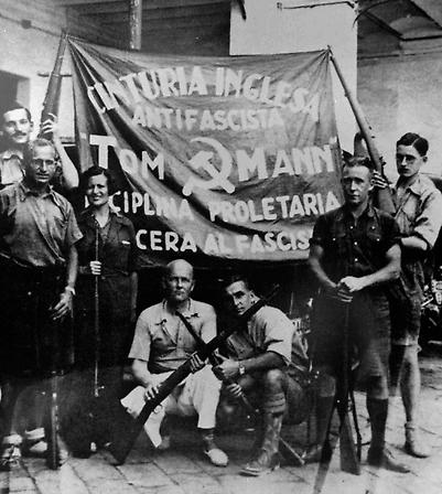 Den internationella Tom Mann-brigaden under spanska inbördeskriget, 1936. Foto: AP