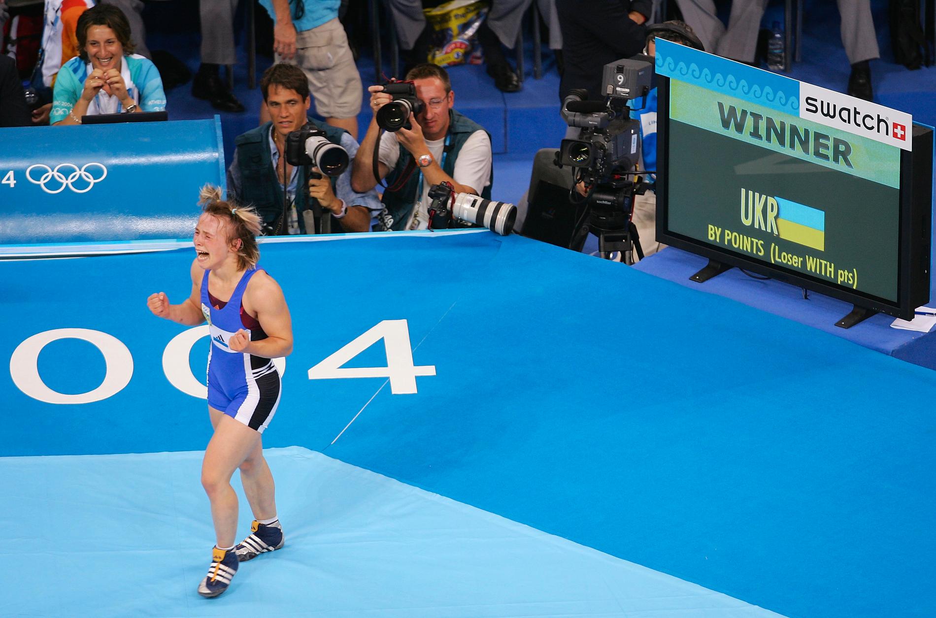 Irini Merleni vann OS-guld i Aten i fristil i 48-kilosklassen.