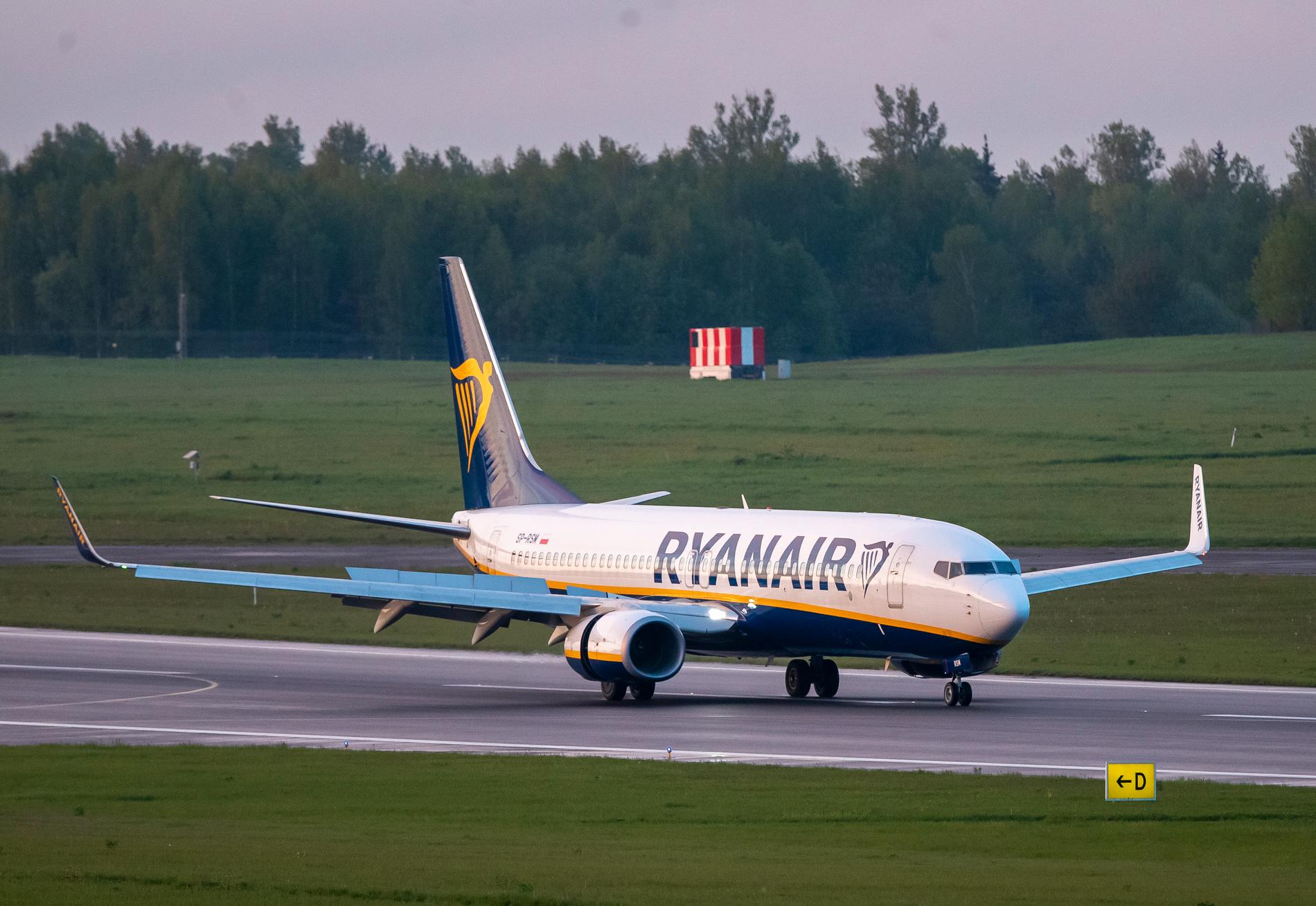 Det Ryanairflygplan som tvingades ner i Belarus huvudstad Minsk på söndagen.