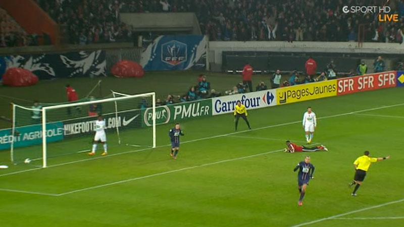 Kort innan bråket hade Zlatan gjort 1-0 för PSG på pass från Clément Chantôme.